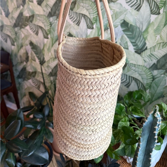 Extra Large Straw Woven Market Tote Bag - Socco Designs Morocco Tan Light Brown - Picture 3 of 12